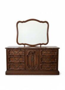 Thomasville-French-Provincial-Serpentine-Nine-Drawer-Dresser-with-Mirror-third-image