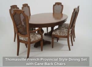 Thomasville-French-Provincial-Style-Dining-Set-with-Cane-Back-Chairs