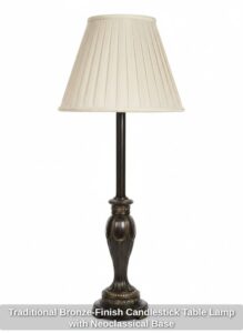 Traditional-Bronze-Finish-Candlestick-Table-Lamp-with-Neoclassical-Base