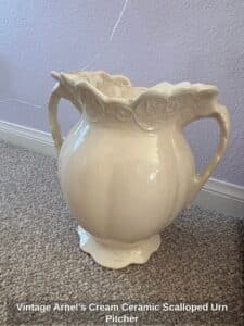 Vintage-Arnels-Cream-Ceramic-Scalloped-Urn-Pitcher
