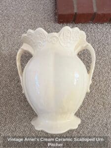 Vintage-Arnels-Cream-Ceramic-Scalloped-Urn-Pitcher-second-image