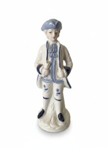Vintage-Blue-and-White-Porcelain-Musician-Figurine