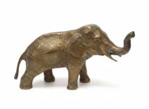 Vintage-Brass-Elephant-Figurine-with-Textured-Hide