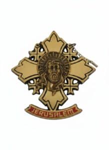 Vintage-Brass-Jerusalem-Cross-Wall-Hanging-with-Jesus-Bust