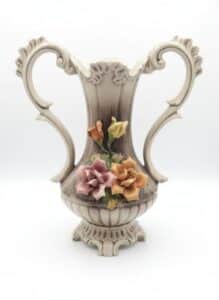 Vintage-Capodimonte-Style-Floral-Pitcher-Vase