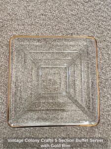Vintage-Colony-Crafts-Section-Buffet-Server-with-Gold-Rim-second-image