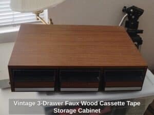 Vintage-Drawer-Faux-Wood-Cassette-Tape-Storage-Cabinet