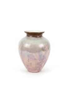Vintage-Enesco-Cherub-Motif-Iridescent-Ceramic-Vase