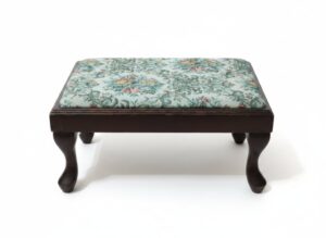 Vintage-Floral-Tapestry-Footstool-with-Queen-Anne-Legs