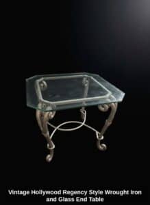 Vintage-Hollywood-Regency-Style-Wrought-Iron-and-Glass-End-Table-second-image