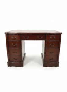 Vintage-Mahogany-Kneehole-Desk-with-Tooled-Leather-Top