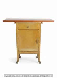 Vintage-Metal-Utility-Cabinet-with-Wood-Top