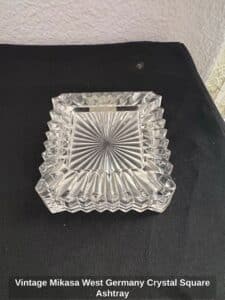 Vintage-Mikasa-West-Germany-Crystal-Square-Ashtray