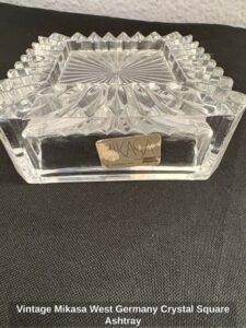 Vintage-Mikasa-West-Germany-Crystal-Square-Ashtray-second-image