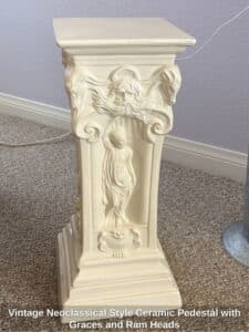 Vintage-Neoclassical-Style-Ceramic-Pedestal-with-Graces-and-Ram-Heads