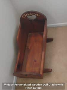Vintage-Personalized-Wooden-Doll-Cradle-with-Heart-Cutout