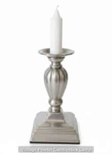 Vintage-Pewter-Candlestick-Lamp