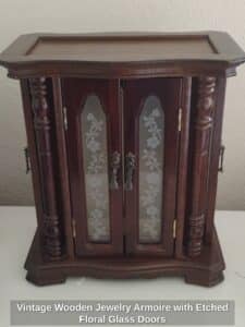 Vintage-Wooden-Jewelry-Armoire-with-Etched-Floral-Glass-Doors