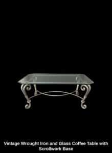 Vintage-Wrought-Iron-and-Glass-Coffee-Table-with-Scrollwork-Base-second-image