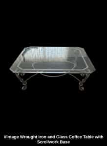 Vintage-Wrought-Iron-and-Glass-Coffee-Table-with-Scrollwork-Base-third-image