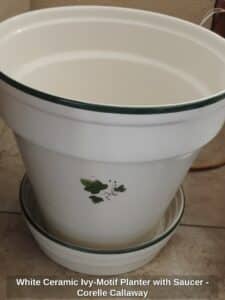 White-Ceramic-Ivy-Motif-Planter-with-Saucer-Corelle-Callaway