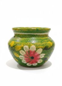 Hand-Painted-Mexican-Folk-Art-Clay-Pot