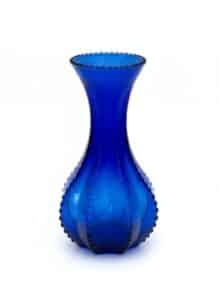 Indiana-Glass-Cobalt-Blue-Beaded-Edge-Vase