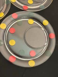 Mid-Century-Modern-Polka-Dot-Snack-Plates-with-Cup-Indentation-second-image