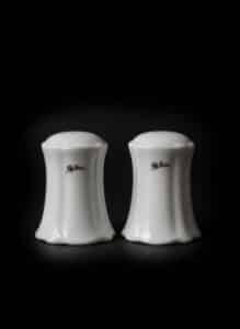Oleg-Cassini-White-Porcelain-Salt-and-Pepper-Shakers