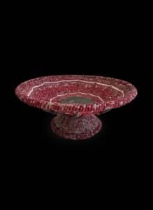 Vintage-African-Beaded-Pedestal-Bowl