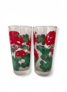 Vintage-Avon-Summer-Fantasy-Geranium-Pattern-Drinking-Glasses