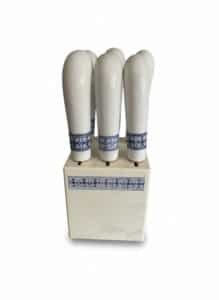 Vintage-Blue-White-Floral-Porcelain-Handled-Spreader-Set-with-Storage-Block