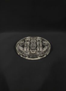 Vintage-Clear-Glass-Flower-Frog-with-Holes