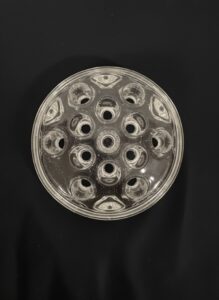 Vintage-Clear-Glass-Flower-Frog-with-Holes-second-image