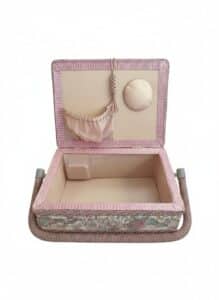 Vintage-Floral-Fabric-Covered-Musical-Sewing-Box-second-image