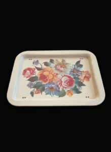Vintage-Floral-Metal-TV-Tray-Table