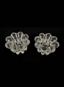 Vintage-Glass-Candleholders-Crystal-Bubble-Flower-Retro