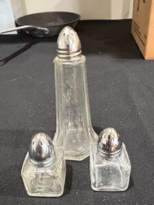 Vintage-Glass-Salt-and-Pepper-Shaker-Set-with-Tray-second-image