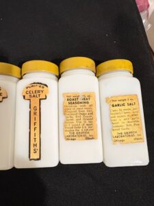 Vintage-Griffiths-Milk-Glass-Spice-Jar-Set-with-Yellow-Lids-third-image