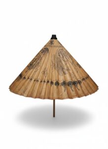 Vintage-Hand-Painted-Paper-and-Bamboo-Parasol-with-Dragon-Motif-second-image
