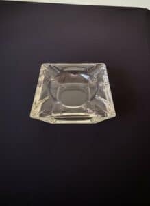 Vintage-Heavy-Square-Clear-Glass-Ashtray-second-image