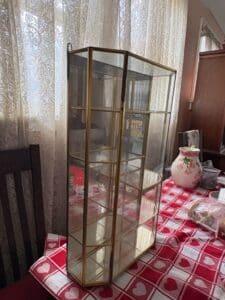 Vintage-Hexagonal-Brass-and-Glass-Curio-Display-Case-second-image