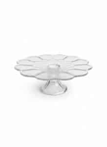 Vintage-L.E.-Smith-Dominion-Pattern-Clear-Glass-Petal-Edge-Cake-Stand-second-image