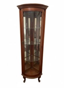 Vintage-Lighted-Corner-Curio-Cabinet-with-Mirrored-Back-and-Carved-Details-second-image