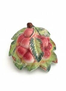 Vintage-Majolica-Style-Ceramic-Cherry-Wall-Pocket