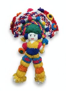 Vintage-Mexican-Folk-Art-Yarn-Doll-with-Headdress