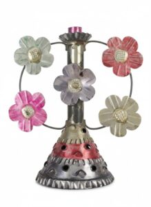 Vintage-Mexican-Tin-Flower-Candelabra