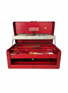 Vintage-Proto-Tools-Steel-Toolbox-with-Red-Tray-Insert