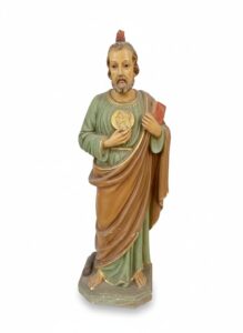Vintage-Saint-Jude-Thaddeus-Plaster-Statue-Likely-Mexican-Origin