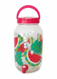 Vintage-Watermelon-Motif-Glass-Sun-Tea-Jar-Beverage-Dispenser